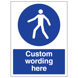 Custom Use Walkway Left Sign