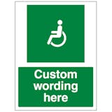 Custom Wheelchair Left Sign