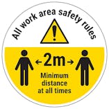 Work Area Rules - Keep 2m Distance Temporary Floor Sticker