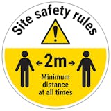 Site Safety Rules - Keep 2m Distance Temporary Floor Sticker