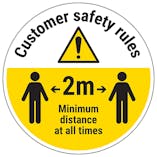 Customer Rules - Keep 2m Distance Temporary Floor Sticker
