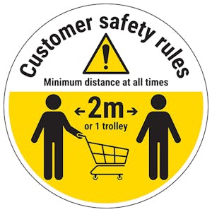Customer Rules - Keep One Trolley Away Temporary Floor Sticker