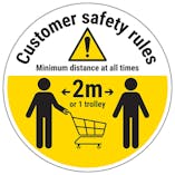 Customer Rules - Keep One Trolley Away Temporary Floor Sticker