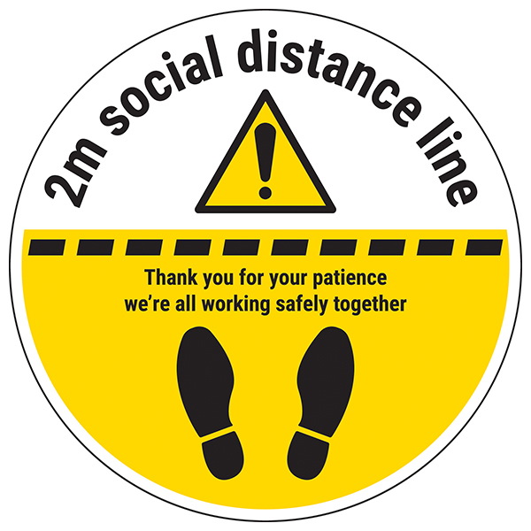 Thank you 2m Cov-19 Social Distance Floor Sticker 