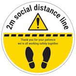 2m Social Distance Line Temporary Floor Sticker