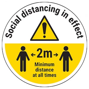 Social Distancing in Effect Temporary Floor Sticker