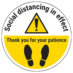 Social Distancing in Effect - Thank You Temporary Floor Sticker