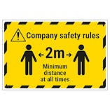 Company Safety Rules Temporary Floor Sticker