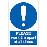 Please Work 2m Apart At All Times