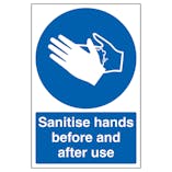 Sanitise Hands Before And After Use