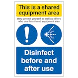 Shared Equipment Area/Disinfect