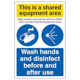Shared Equipment Area/Wash Hands And Disinfect