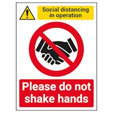 Social Distancing In Operation - Do Not Shake Hands