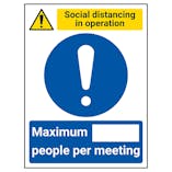 Social Distancing In Operation - Max People Per Meeting