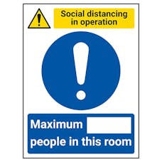 Social Distancing In Operation - Max People In This Room