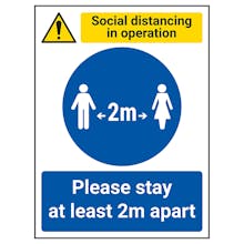 Social Distancing In Operation - Stay 2m Apart