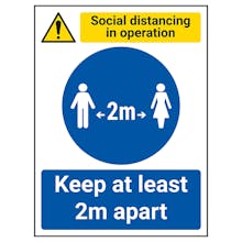 Social Distancing In Operation - Keep 2m Apart