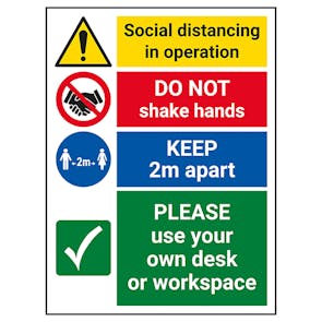Social Distancing In Operation - Use Own Desk Or Workspace