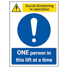 Social Distancing In Operation - ONE Person In This Lift