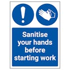 Sanitise Your Hands Before Starting Work