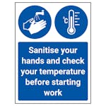 Sanitise Hands And Check Temperature Before Work