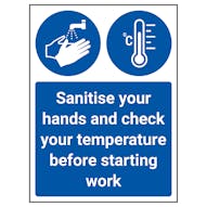 Sanitise Hands And Check Temperature Before Work