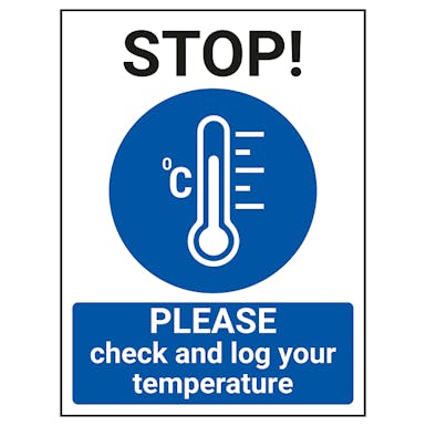 stop please check and log your temperature infection control