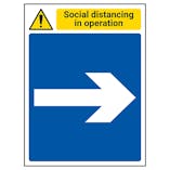 Social Distancing In Operation - Arrow Right