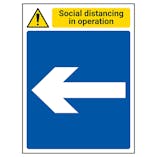 Social Distancing In Operation - Arrow Left