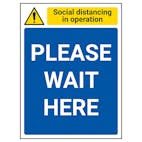 Social Distancing In Operation - Please Wait Here