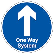 One Way System With Arrow Temporary Floor Sticker