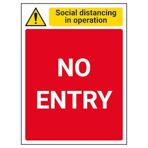 Social Distancing In Operation - No Entry - Red