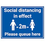 Social Distancing In Effect - 2m - Please Queue Here