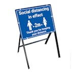 Social Distancing In Effect Thank You Stanchion Frame