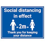 Social Distancing In Effect - 2m - Thank You