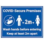 COVID-Secure Premises - 2m - Wash hands before entering