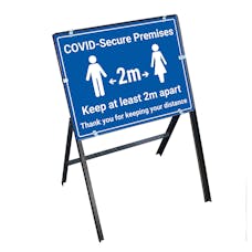 COVID-Secure Premises - Keep 2m Stanchion Frame
