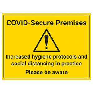 COVID-Secure Premises - Please Be Aware