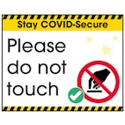 Stay COVID-Secure Please Do Not Touch Label