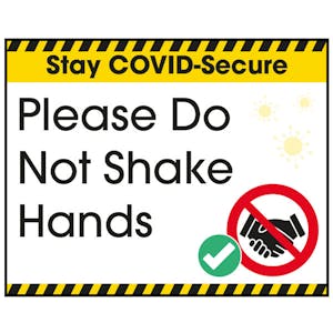Stay COVID-Secure Please Do Not Shake Hands Label
