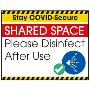 Stay COVID-Secure SHARED SPACE Label