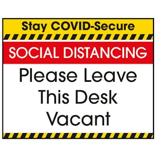 Stay COVID-Secure SOCIAL DISTANCING Label