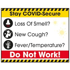Stay COVID-Secure Do Not Work! Label