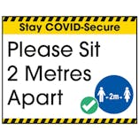 Stay COVID-Secure Please Sit 2 Metres Label
