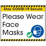 Stay COVID-Secure Please Wear Face Masks Label