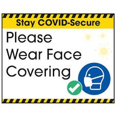 Stay COVID-Secure Please Wear Face Covering Label