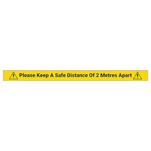 5 Pack - Please Keep A Safe Distance Of 2M Temporary Floor Markers