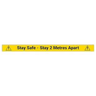 5 Pack - Stay Safe - Stay 2 Metres Apart Temporary Floor Markers