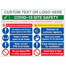Custom Logo COVID-19 Site Safety Board - If You Have Symptoms