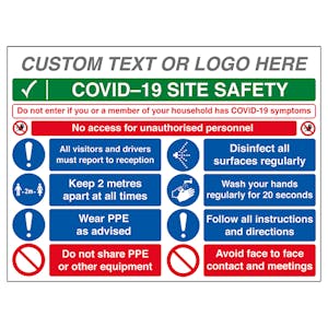 Custom Logo COVID-19 Site Safety - No Unauthorised Persons